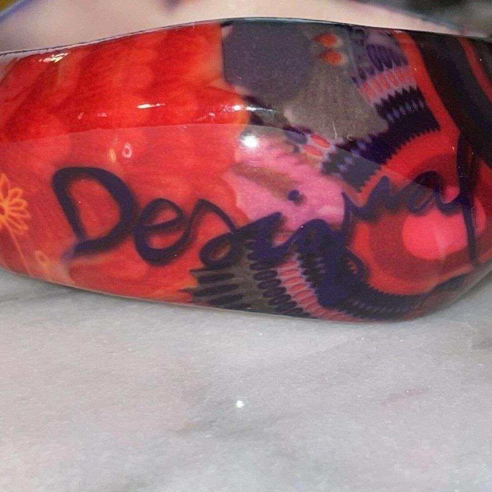 desigual acrylic floral Owl bangle bracelet